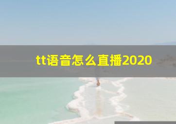 tt语音怎么直播2020