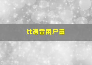 tt语音用户量