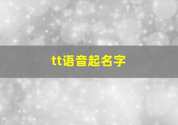 tt语音起名字