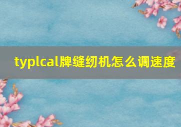 typlcal牌缝纫机怎么调速度