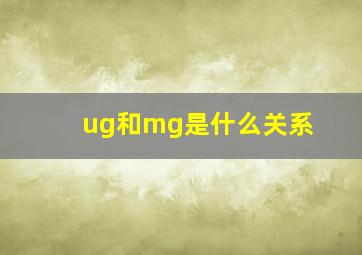 ug和mg是什么关系