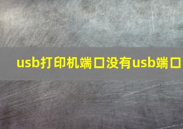 usb打印机端口没有usb端口