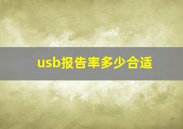 usb报告率多少合适