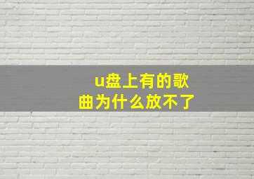 u盘上有的歌曲为什么放不了