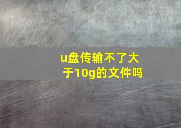 u盘传输不了大于10g的文件吗