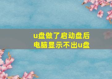 u盘做了启动盘后电脑显示不出u盘