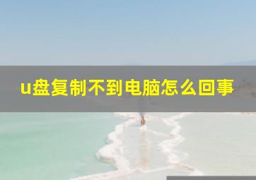 u盘复制不到电脑怎么回事