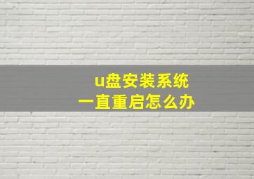 u盘安装系统一直重启怎么办