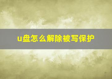 u盘怎么解除被写保护