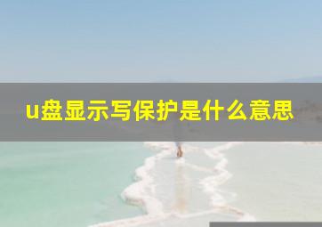 u盘显示写保护是什么意思