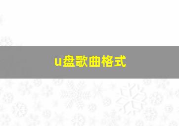 u盘歌曲格式