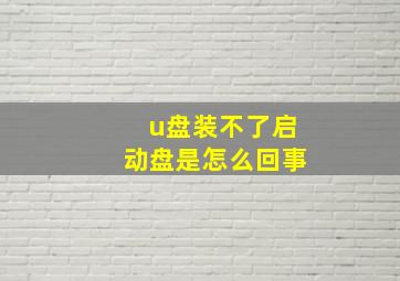 u盘装不了启动盘是怎么回事