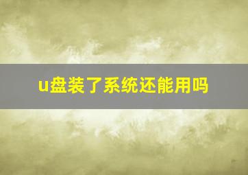 u盘装了系统还能用吗