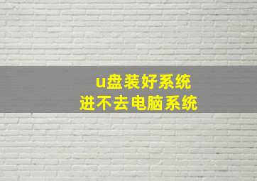 u盘装好系统进不去电脑系统