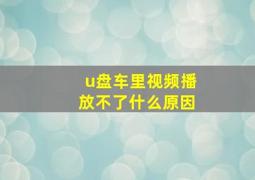 u盘车里视频播放不了什么原因