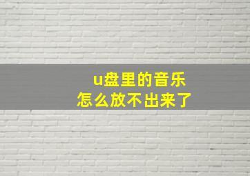 u盘里的音乐怎么放不出来了