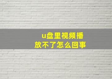 u盘里视频播放不了怎么回事