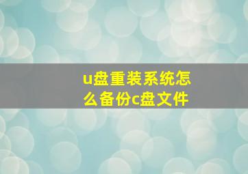 u盘重装系统怎么备份c盘文件