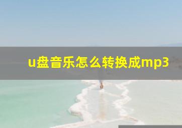 u盘音乐怎么转换成mp3