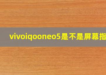 vivoiqooneo5是不是屏幕指纹