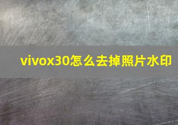 vivox30怎么去掉照片水印