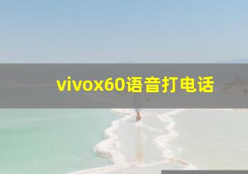 vivox60语音打电话