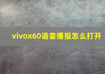 vivox60语音播报怎么打开