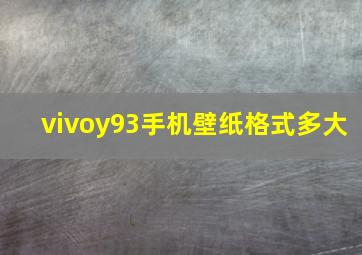 vivoy93手机壁纸格式多大