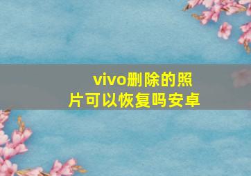 vivo删除的照片可以恢复吗安卓