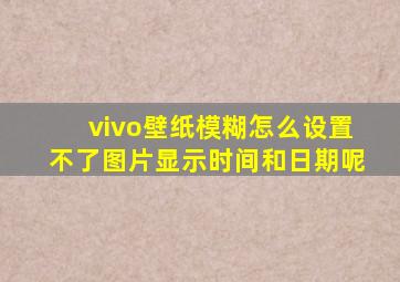 vivo壁纸模糊怎么设置不了图片显示时间和日期呢