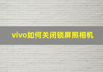 vivo如何关闭锁屏照相机