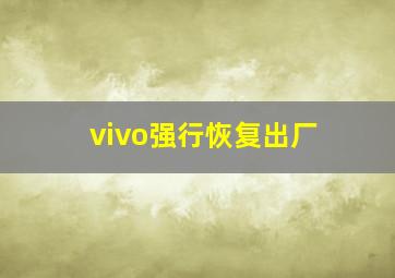 vivo强行恢复出厂