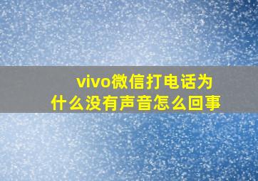 vivo微信打电话为什么没有声音怎么回事