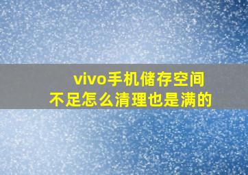 vivo手机储存空间不足怎么清理也是满的