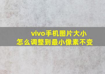 vivo手机图片大小怎么调整到最小像素不变