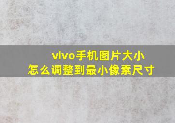 vivo手机图片大小怎么调整到最小像素尺寸