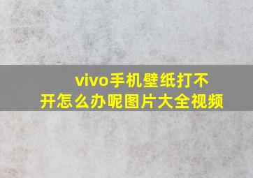 vivo手机壁纸打不开怎么办呢图片大全视频