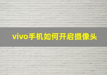 vivo手机如何开启摄像头