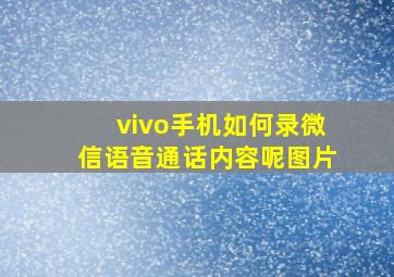 vivo手机如何录微信语音通话内容呢图片