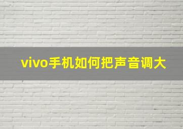 vivo手机如何把声音调大