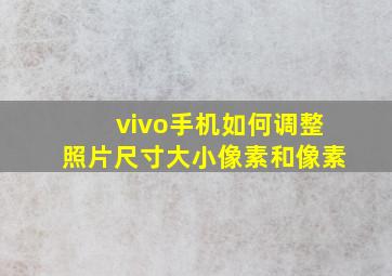 vivo手机如何调整照片尺寸大小像素和像素