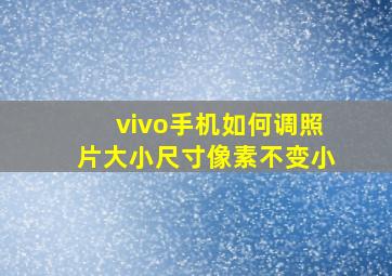 vivo手机如何调照片大小尺寸像素不变小