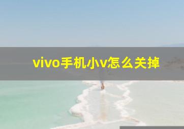 vivo手机小v怎么关掉