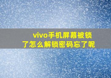 vivo手机屏幕被锁了怎么解锁密码忘了呢