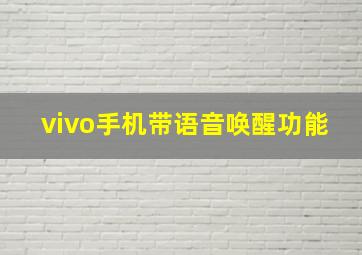 vivo手机带语音唤醒功能