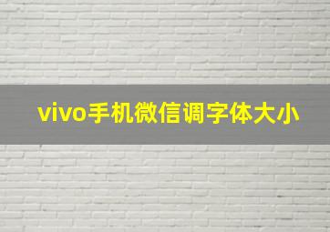 vivo手机微信调字体大小