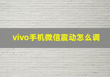 vivo手机微信震动怎么调