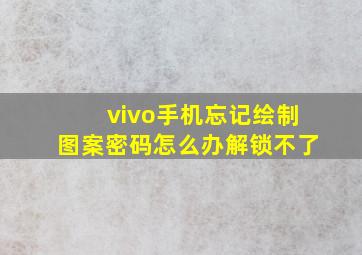 vivo手机忘记绘制图案密码怎么办解锁不了