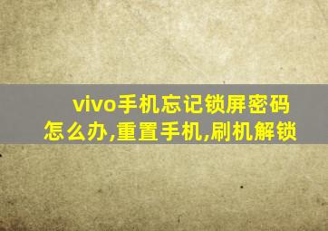 vivo手机忘记锁屏密码怎么办,重置手机,刷机解锁