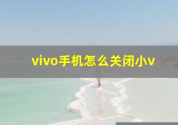 vivo手机怎么关闭小v